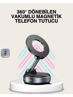 ® Güçlü Mıknatıslı Vakumlu Araç Telefon Tutucu Alüminyum Gövde