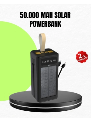 ® Güneş Enerjili Powerbank Dijital Göstergeli Taşınabilir Güç Kaynağı