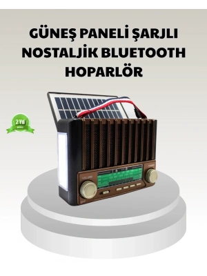 ® Güneş Enerjili Taşınabilir Hoparlör KTF-1428 Bluetooth Radyo USB SD Kart Destekli