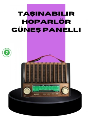 ® Güneş Enerjili Taşınabilir Radyo ve Bluetooth Hoparlör Çok Fonksiyonlu