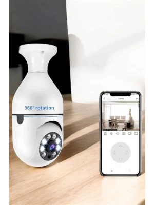 ® Güvenlik Kamerası Wifi Kamera Duylu Ev Kamerası Wifi Bağlantılı Dönebilen