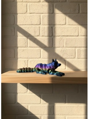 ® Hareketli Kurt Rainbow dekoratif esnek figür 10x24 cm