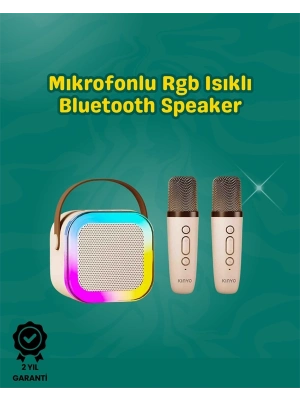 ® İki Mikrofonlu Renkli LED Işıklı Karaoke Cihazı