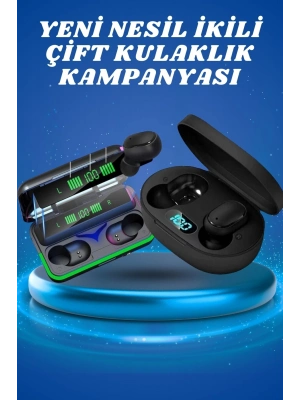 ® İkili Bluetooth Kulaklık Dijital Göstergeli Uzun Pil Ömrü Yüksek Ses Kaliteli