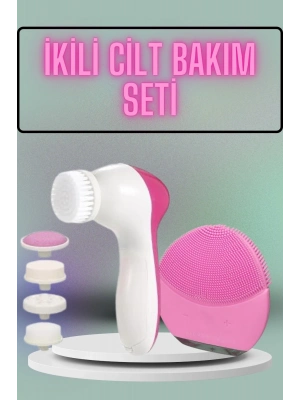 ® İkili Cilt Bakım Seti 5 Başlıklı Yüz Temizleme ve Masaj Aleti Canlandırıcı ve Onarıcı