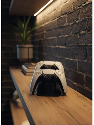 ® İkili Gamepad Tutucu Siyah 7x18 cm Masa ve Raf Düzeni