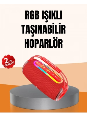 ® IPX6 Su Geçirmez RGB LED Işıklı Taşınabilir Bluetooth Hoparlör 2400 mAh