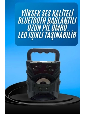 ® Işıklı Bluetooth Hoparlör Ses Bombası Taşınabilir Yüksek Ses Kaliteli Radyo Özelliği