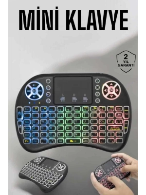 ® Işıklı Kablosuz Mini Q Klavye Tüm Cihazlara Uyumlu