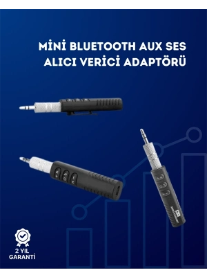 ® Kablolu Hoparlör ve Kulaklıklar İçin Bluetooth Adaptör | Mini Boy, Klipsli, Taşınabilir