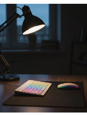 ® Kablosuz Aydınlatmalı Klavye Mouse Seti Türkçe Q Tuş Dizilimi