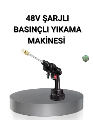 ® Kablosuz Basınçlı Yıkama Makinesi – 48V Güçlü Motor, 2 Pil ve Köpük Hazneli