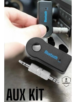 ® Kablosuz Bluetooth Aux Araç Kiti Siyah Hafıza Kartlı