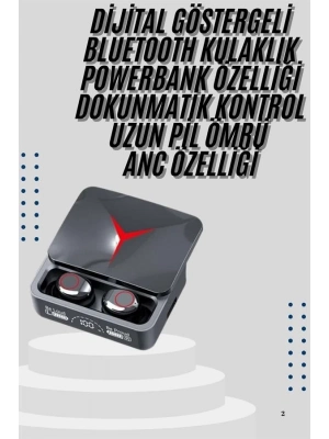 ® Kablosuz Bluetooth Kulaklık Powerbank Özellikli Göstergeli Hd Mikrofon
