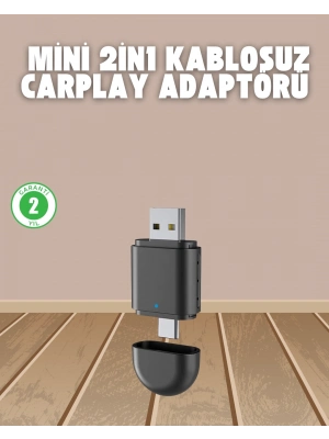 ® Kablosuz CarPlay Adaptörü – USB-A & Type-C Uyumlu Hızlı Bağlantı Cihazı