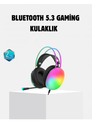 ® Kablosuz Gaming Kulaklık RGB Aydınlatmalı Bluetooth 5.3 Uzun Pil Ömürlü