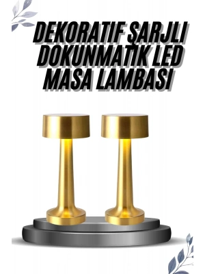 ® Kablosuz Renkli Masa ve Gece Lambası Altın Rengi Dokunmatik Led Lamba