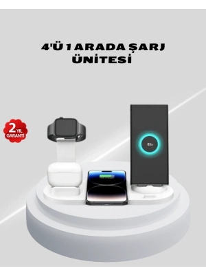® Kablosuz Şarj İstasyonu 4’ü 1 Arada iPhone Watch ve AirPods Uyumlu