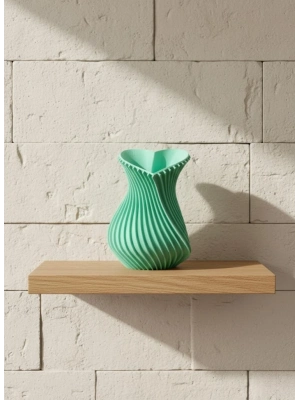 ® Kalpli Turkuaz Dekoratif Vazo 24 cm Modern Şık Tasarım