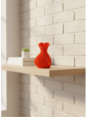 ® Kalpli Turuncu Dekoratif Vazo 11 cm Modern Şık Masaüstü Aksesuar