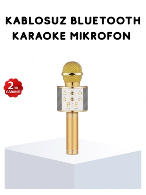 ® Karaoke Mikrofonu Bluetooth USB AUX Girişli Yankı Efektli