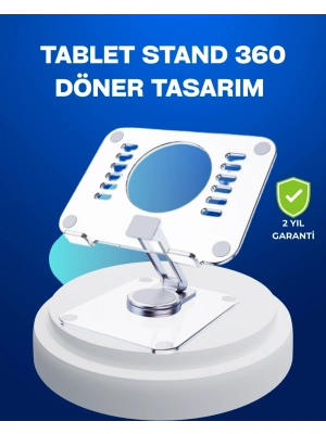® Katlanabilir Tablet Standı Ayarlanabilir Kaymaz Şeffaf Tasarım