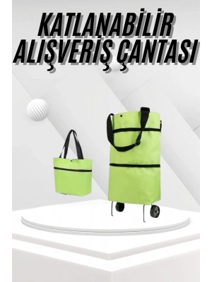 ® Katlanabilir Tekerlekli Pazar Market Çarşı Arabası Market Alışveriş Çantası