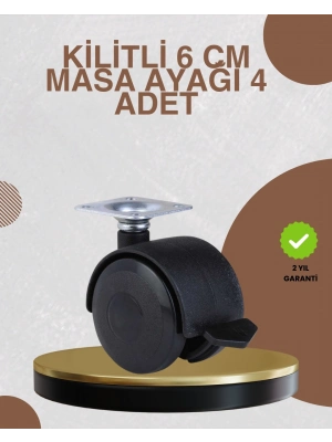 ® Kilitli Mobilya Ayağı 6 cm 4’lü Set Zemin Korumalı