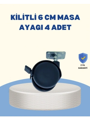® Kilitli Mobilya Tekerleği 6 cm 4’lü Kolay Kurulum