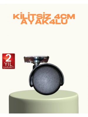® Kilitsiz Mini Tekerlek Ayak 4 cm 4’lü Set Kolay Montaj