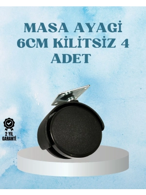 ® Kilitsiz Mobilya Tekerleği 6 cm 4 Adet Dayanıklı Tasarım