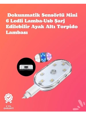 ® Kolay Montajlı, Çok Renkli USB Şarjlı Kablosuz Araç İçi Işık Seti