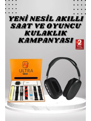 ® Kulak Üstü Kulaklık Pro9 ve Yeni Nesil Akıllı Saat Android ve İOS Uyumlu ANC Özelliği