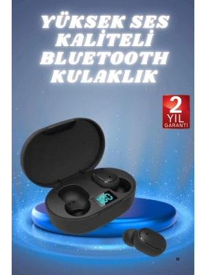® Kulaklık Dijital Göstergeli Bluetooth Bağlantılı Kablosuz Kulak İçi Mikrofonlu Dokunmatik Kontrol