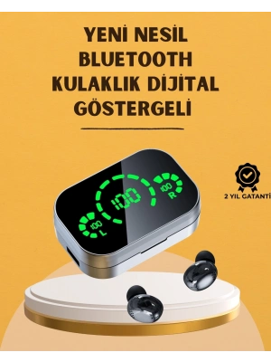 ® LED Ekranlı Kablosuz Kulaklık – Gürültü Önleyici Mikrofon ve Dokunmatik Özellikli