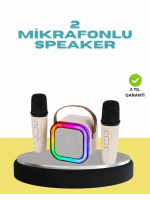 ® LED Işıklı Taşınabilir Karaoke Hoparlör – USB & AUX Girişli