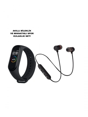 ® M6 Akıllı Bileklik ve Bluetooth Spor Kulaklık 2’li Set