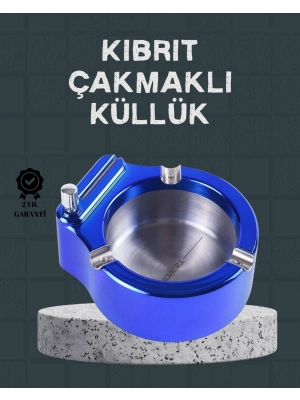 ® Masa Üstü Çakmaklı Küllük Paslanmaz Metal Gövde