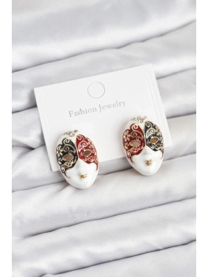 ® Maske Model Pirinç Kadın Küpe