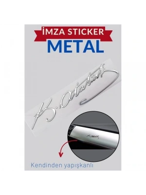 ® Metal 8.5 Cm Atatürk İmzası Sticker