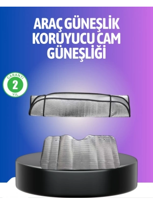 ® Metalize Reflektör Yüzeyli UV Koruyucu Araç Güneşliği – Serin ve Güvenli Sürüşler İçin