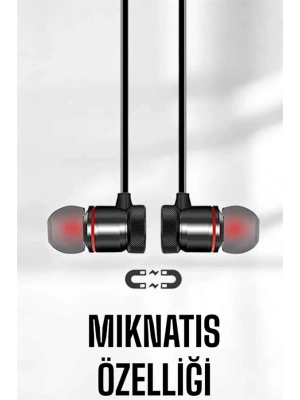 ® Mikrofonlu Kablosuz Sport Kulak İçi Mıknatıslı Kulaklık