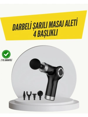 ® Mini Masaj Tabancası 4 Başlık 6 Hız Ayarlı