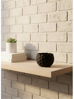 ® Mini Siyah Dekoratif Saksı 5 cm Modern Masaüstü Bitki Saksısı