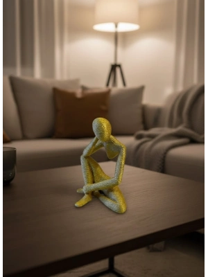 ® Minimal Sarı İnsan Figürü Biblo Ev ve Ofis Dekoru