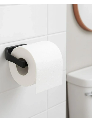 ® Modern Siyah Tuvalet Kağıtlığı Duvar Tipi Minimal Tasarım Peçetelik