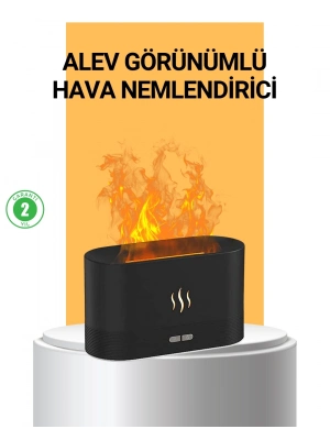 ® Modern Tasarımlı Alev Efektli LED Aromaterapi Hava Nemlendirici