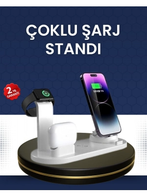 ® Modern Tasarımlı Çok Fonksiyonlu Kablosuz Şarj Standı