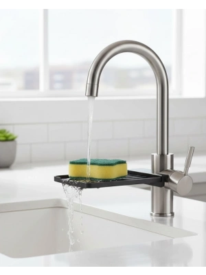 ® Musluğa Monte Süngerlik Damlama Özellikli Mutfak Organizatörü