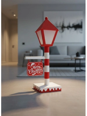 ® Noel Temalı Tabelalı Lamba Dekoratif Aydınlatma Yılbaşı Süsü